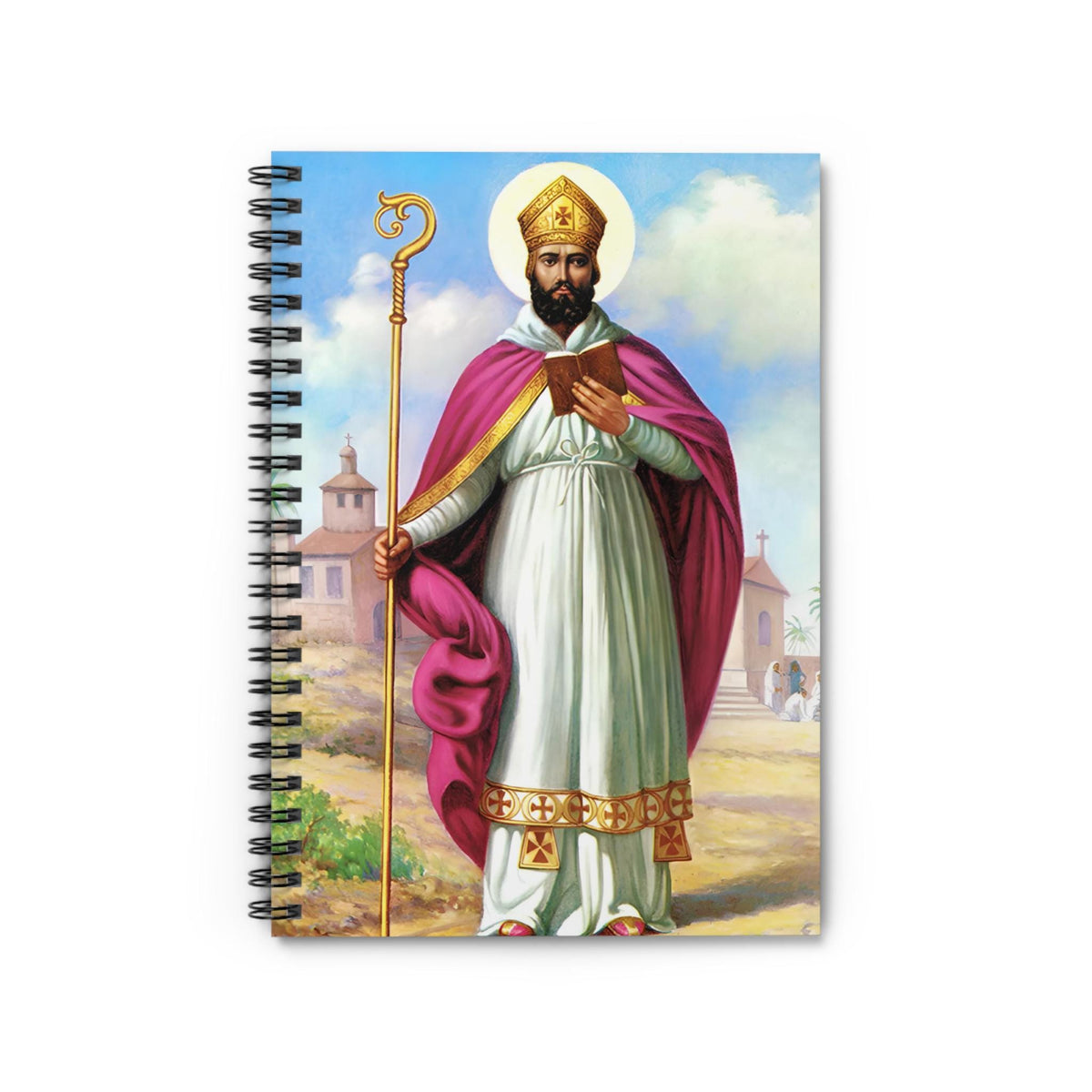 Saint Cyprian Confirmation journal, ruled Catholic adoration notebook — Catholic gift from Glory Be Gifts