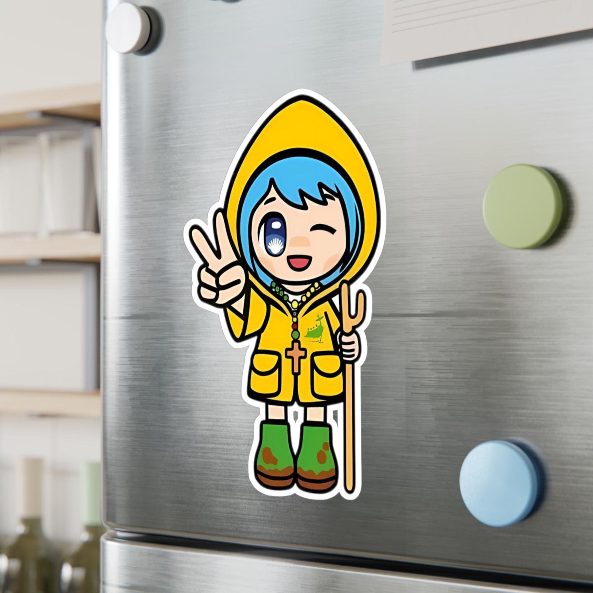 Luce winking Jubilee Year mascot sticker, waterproof vinyl decal — Catholic gift from Glory Be Gifts – view 5