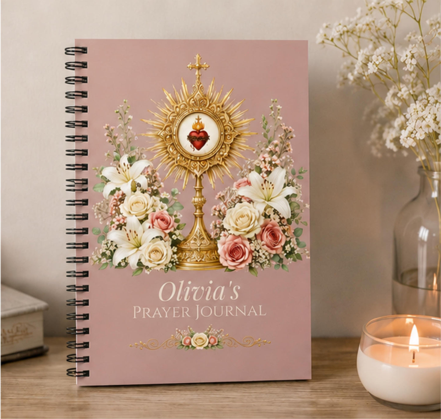 Personalized Sacred Heart Prayer Journal, Catholic Gift