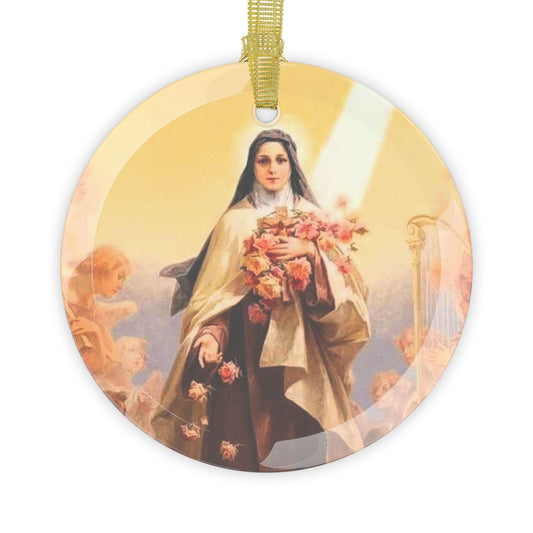 St. Thérèse of Lisieux glass ornament — Catholic gift from Glory Be Gifts