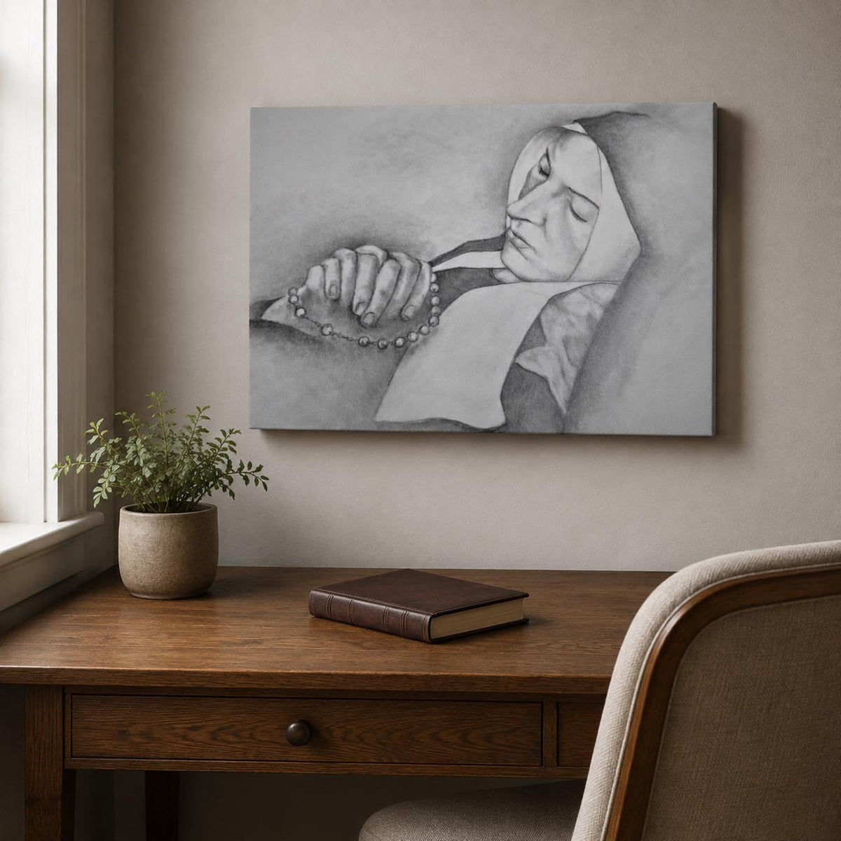 Saint Bernadette canvas print — additional product photo