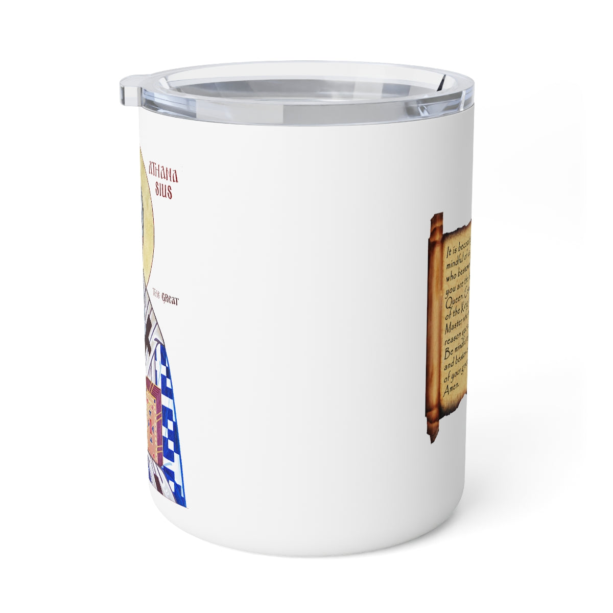 Insulated Mug with St Athanasius Icon Prayer