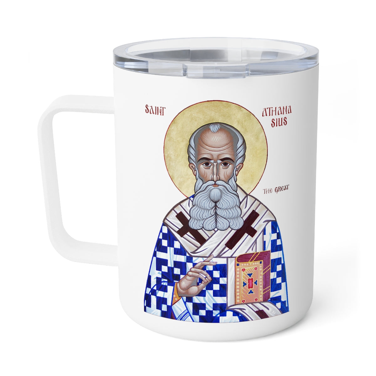 Insulated Mug with St Athanasius Icon Prayer